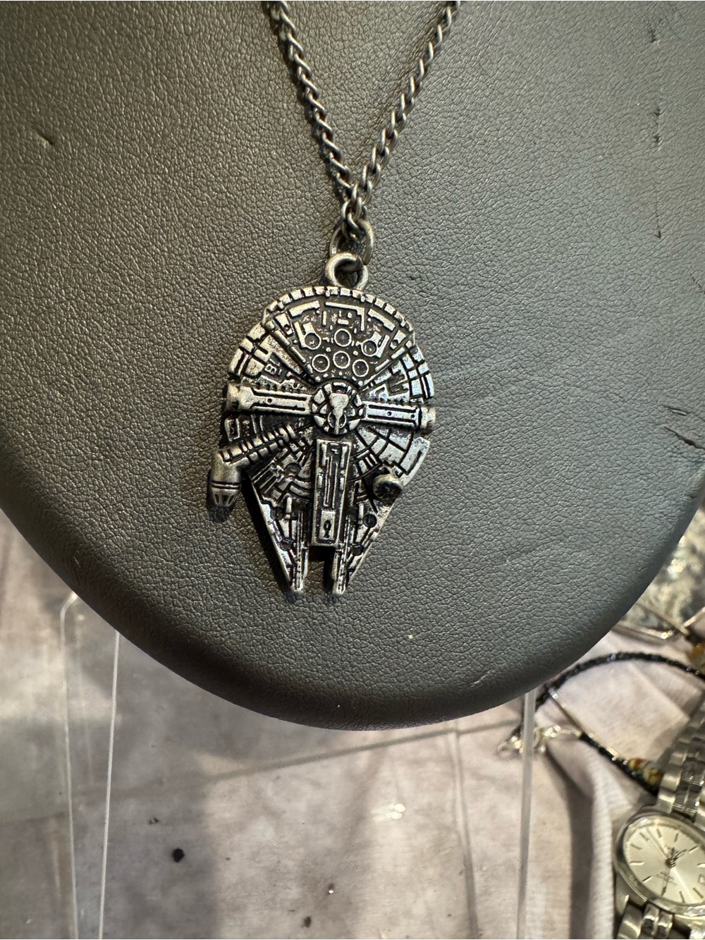 Millennium Falcon Pendant Necklace - Gunmetal Fashion‎ Silver necklace